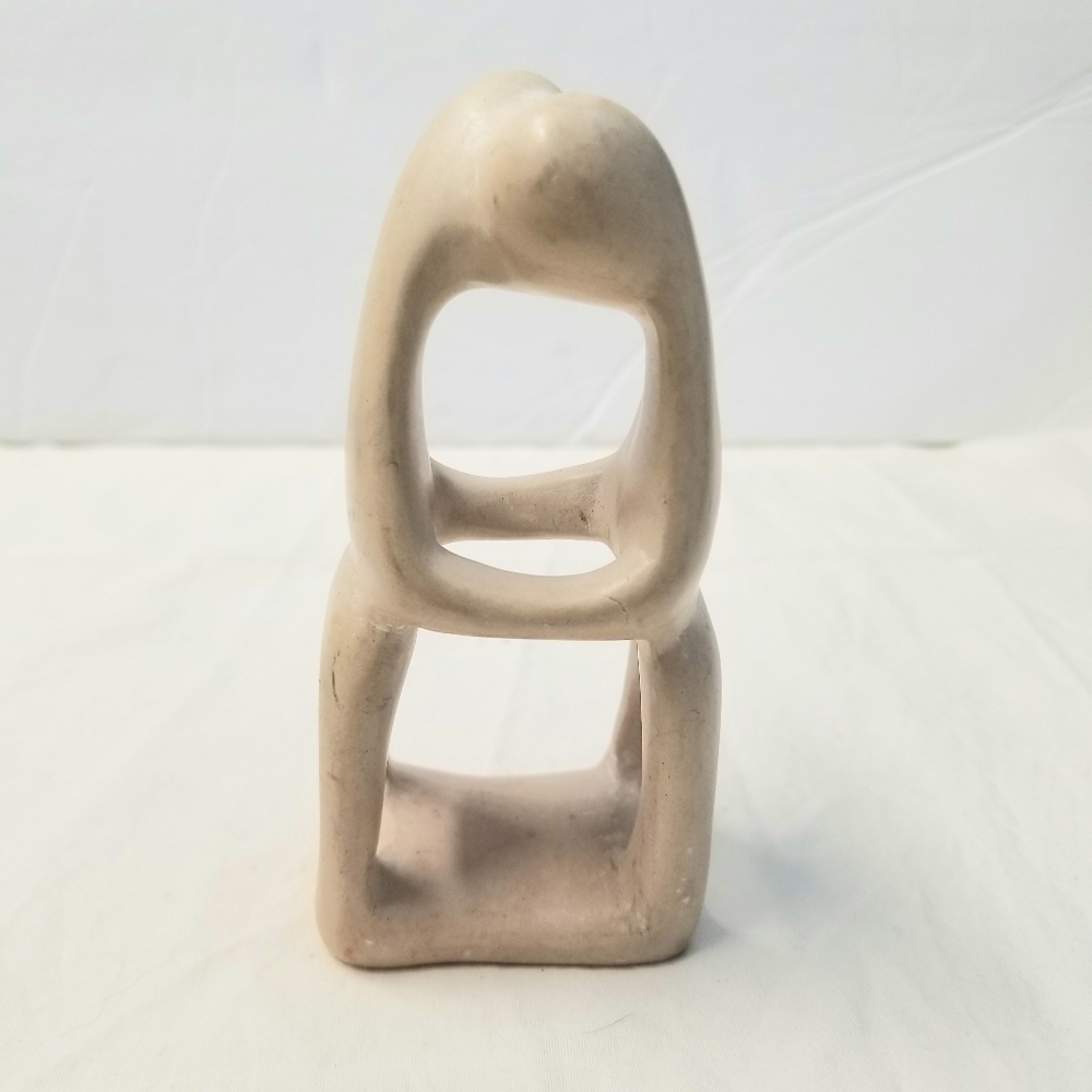Stone Handcarved Kissing Couple Sculpture Figurine